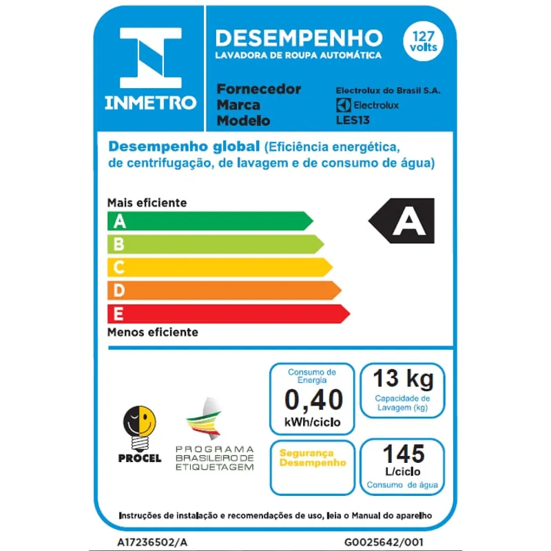 Máquina de Lavar Electrolux 13kg Branca Essential Care com Easy Clean e Filtro Fiapos (LES13)