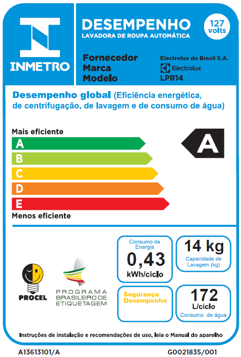 Máquina de Lavar Electrolux 14Kg Branca Premium Care com Cesto Inox e Sem Agitador (LPR14)