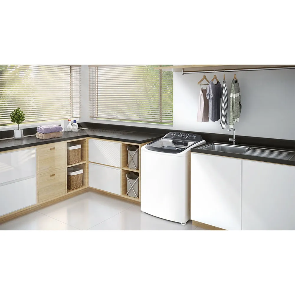 Máquina de Lavar Electrolux 16kg Branca Perfect Wash com Cesto Inox e Jet&Clean (LPE16)