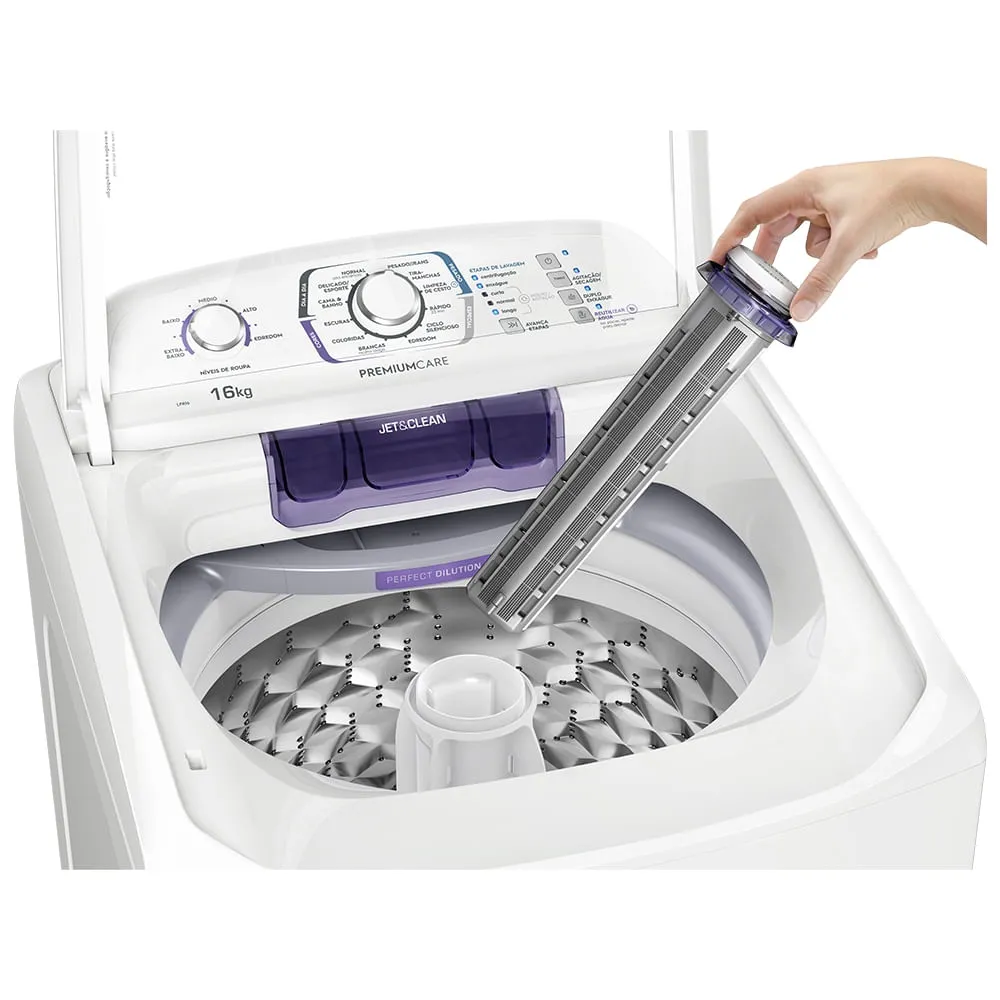 Máquina de Lavar Electrolux 16Kg Branca Premium Care Silenciosa com Cesto inox (LPR16)