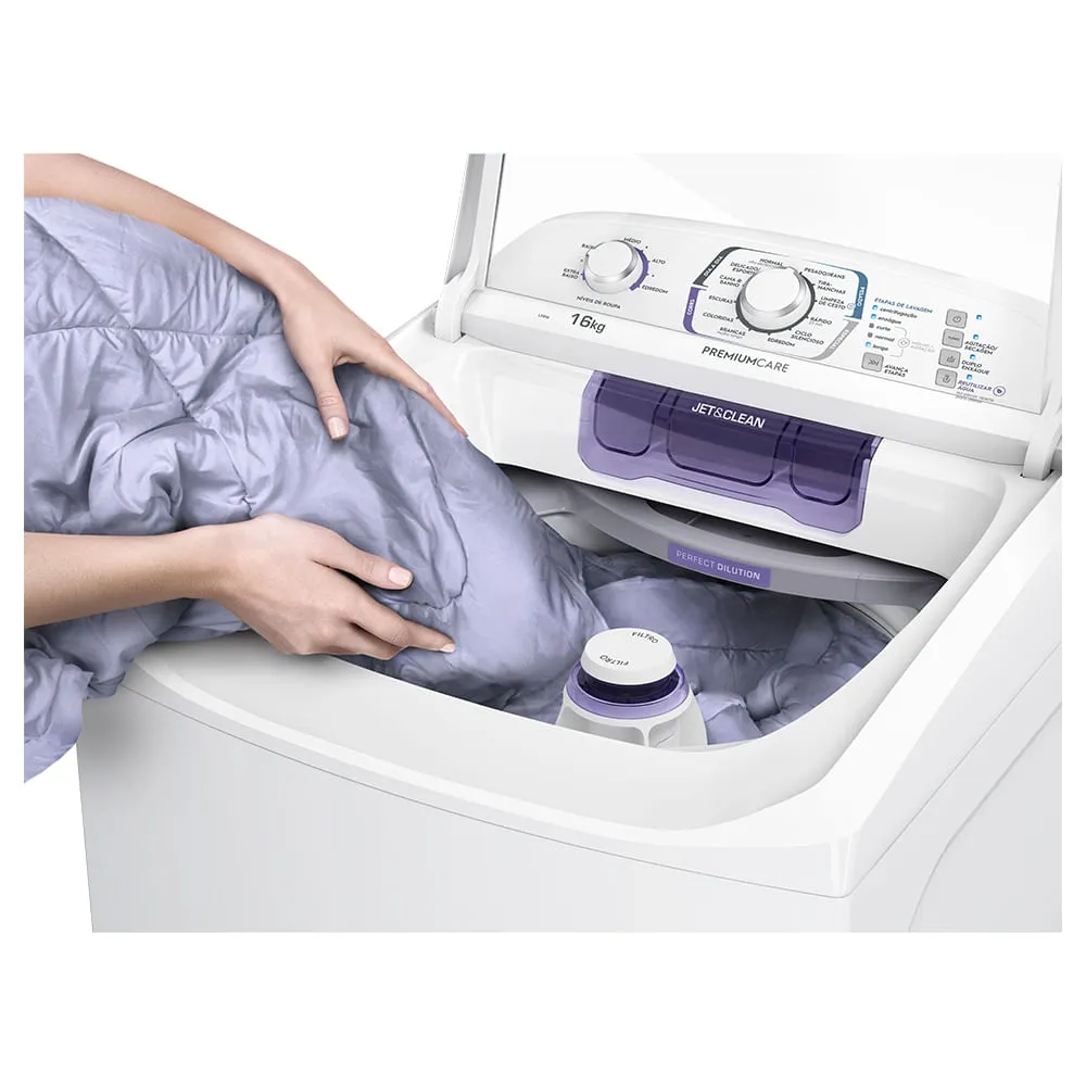 Máquina de Lavar Electrolux 16Kg Branca Premium Care Silenciosa com Cesto inox (LPR16)