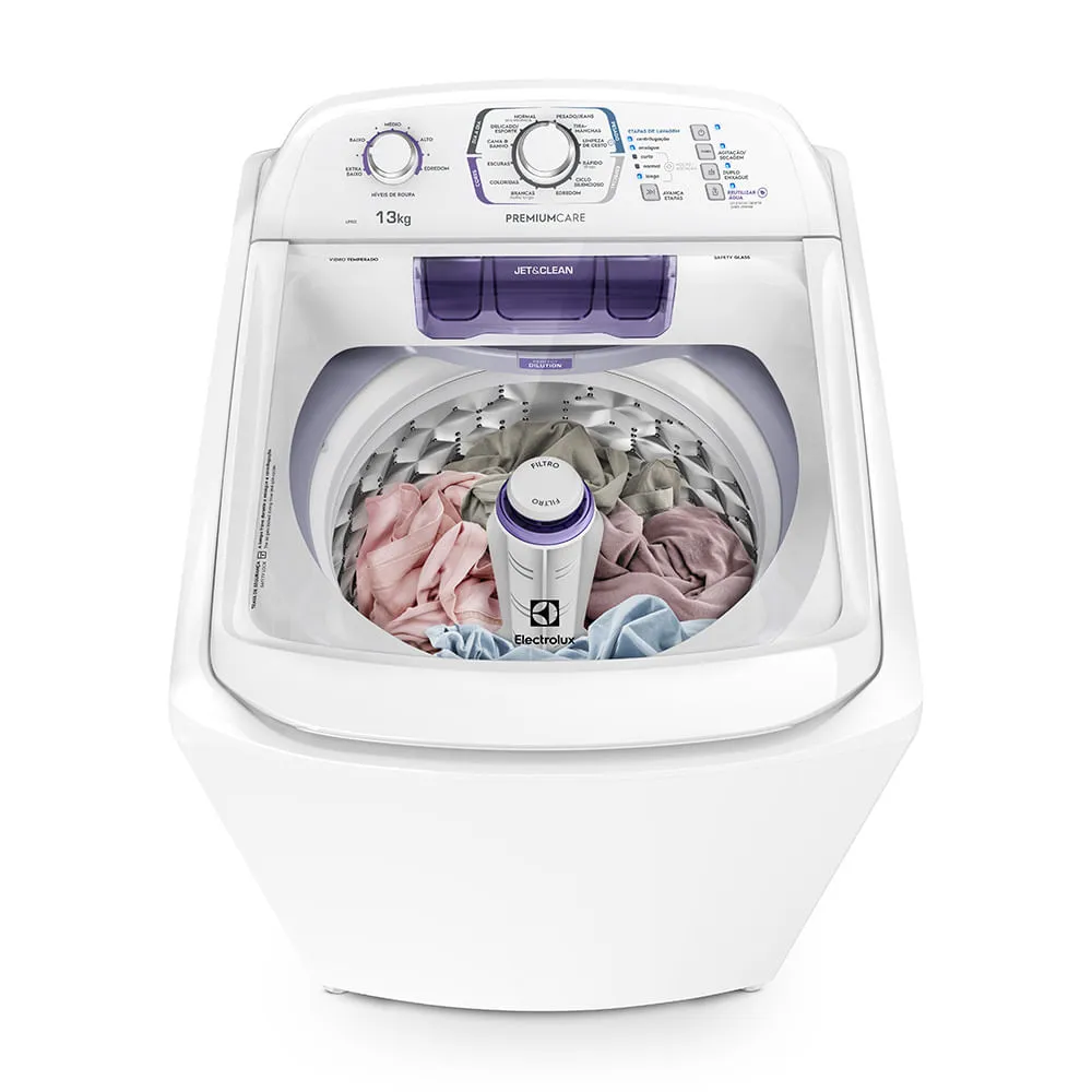 Máquina de Lavar Electrolux 13Kg Branca Premium Care com Cesto inox e Jet&Clean (LPR13)