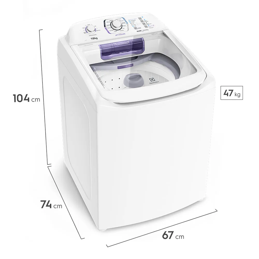 Máquina de Lavar Electrolux 16kg Branca Turbo Economia Silenciosa com Jet&Clean (LAC16)