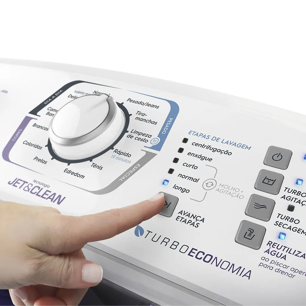 Máquina de Lavar Electrolux 13kg Branca Turbo Economia com Jet&Clean e Filtro Fiapos (LAC13)