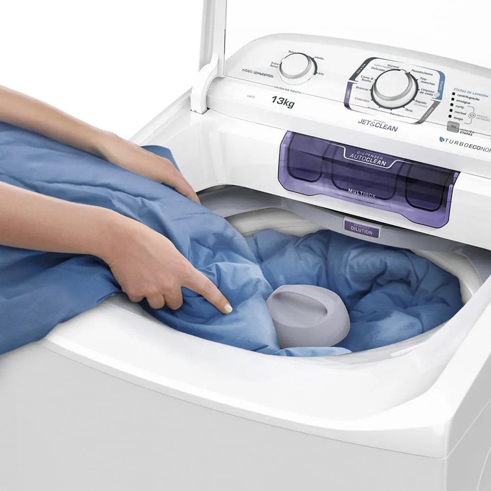 Máquina de Lavar Electrolux 13kg Branca Turbo Economia com Jet&Clean e Filtro Fiapos (LAC13)