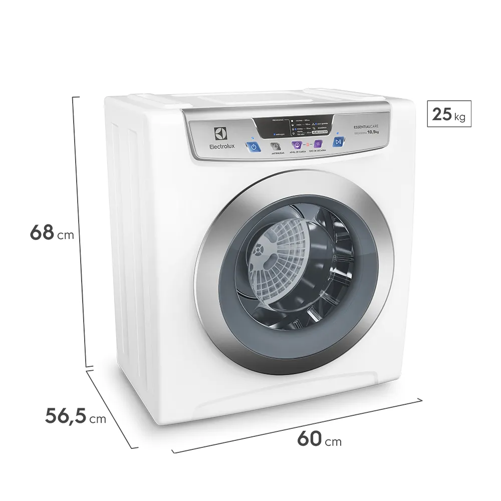 Secadora de Roupas de Parede e Piso Electrolux 10,5Kg Branca Essential Care Compacta Turbo (SVP11)