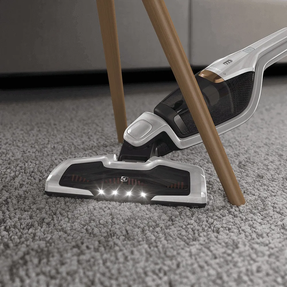 Aspirador de Pó Vertical Sem Fio Electrolux Ergorapido 2 em 1 Luz LED até 35 min Branco (ERG25B)