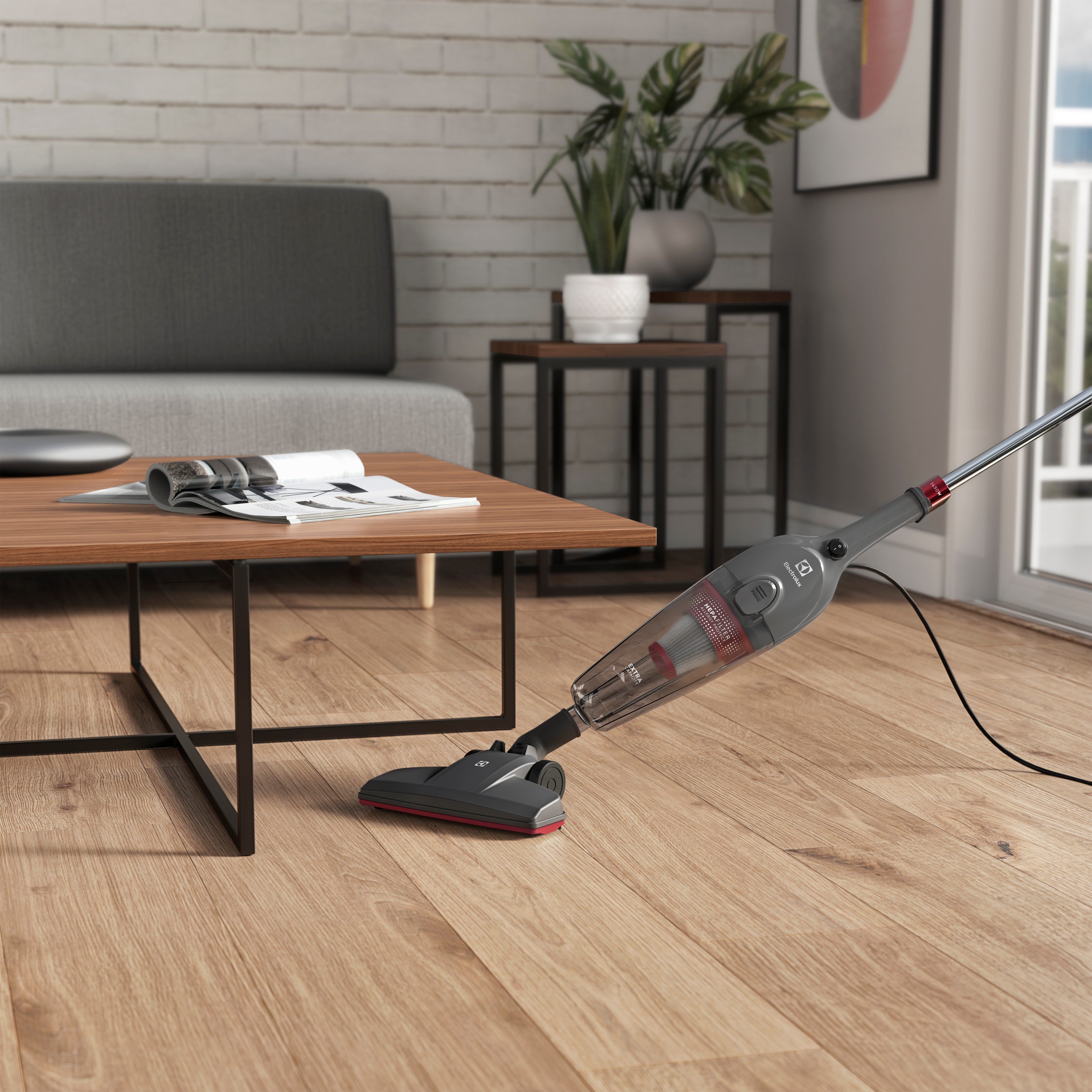Aspirador de Pó Vertical com Fio Electrolux 1450W 2 em 1 Ultra Filtro HEPA Cinza (STK15)