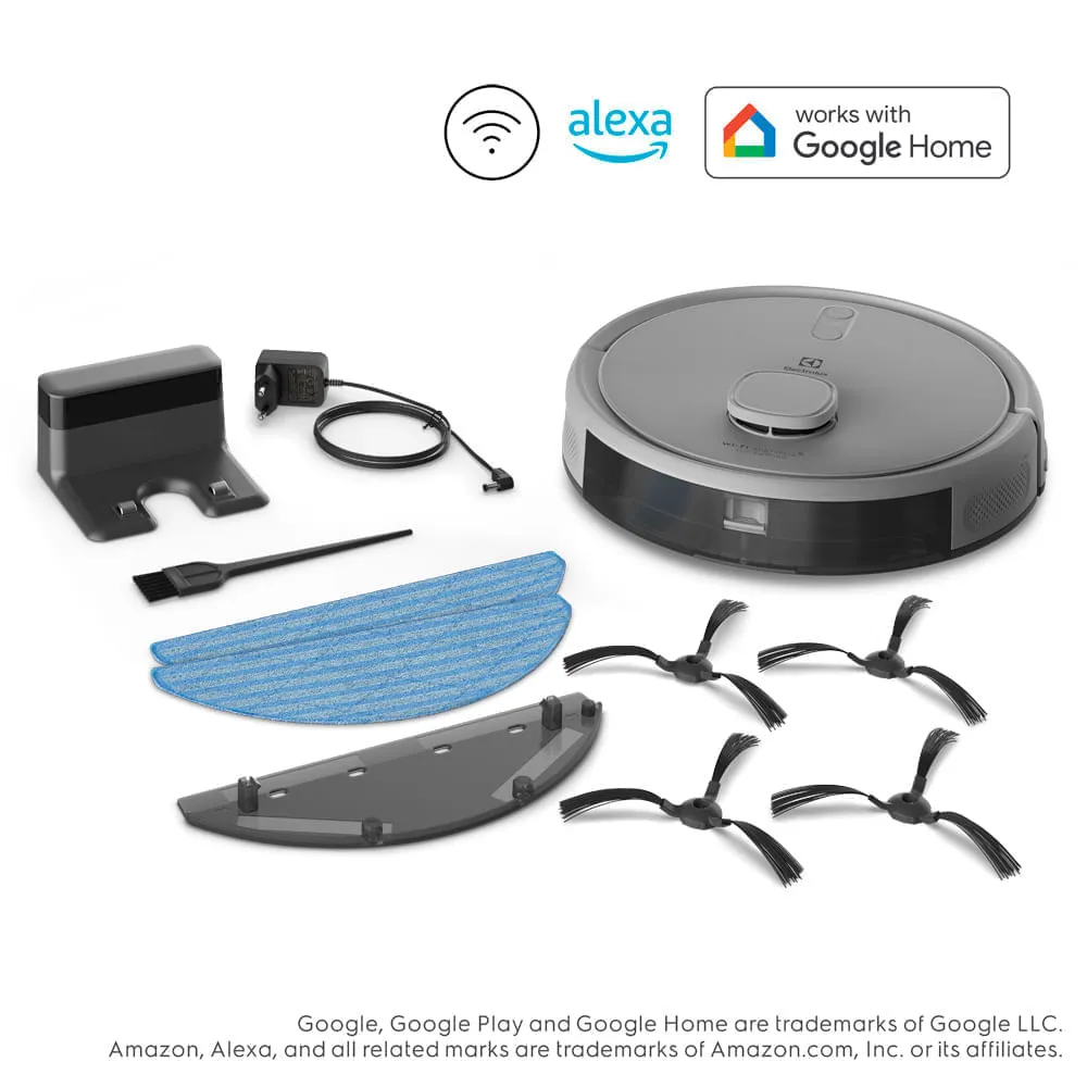Robô Aspirador Electrolux 4 em 1 Wi-Fi Experience até 1h40 Mapeamento Cinza (ERB61)