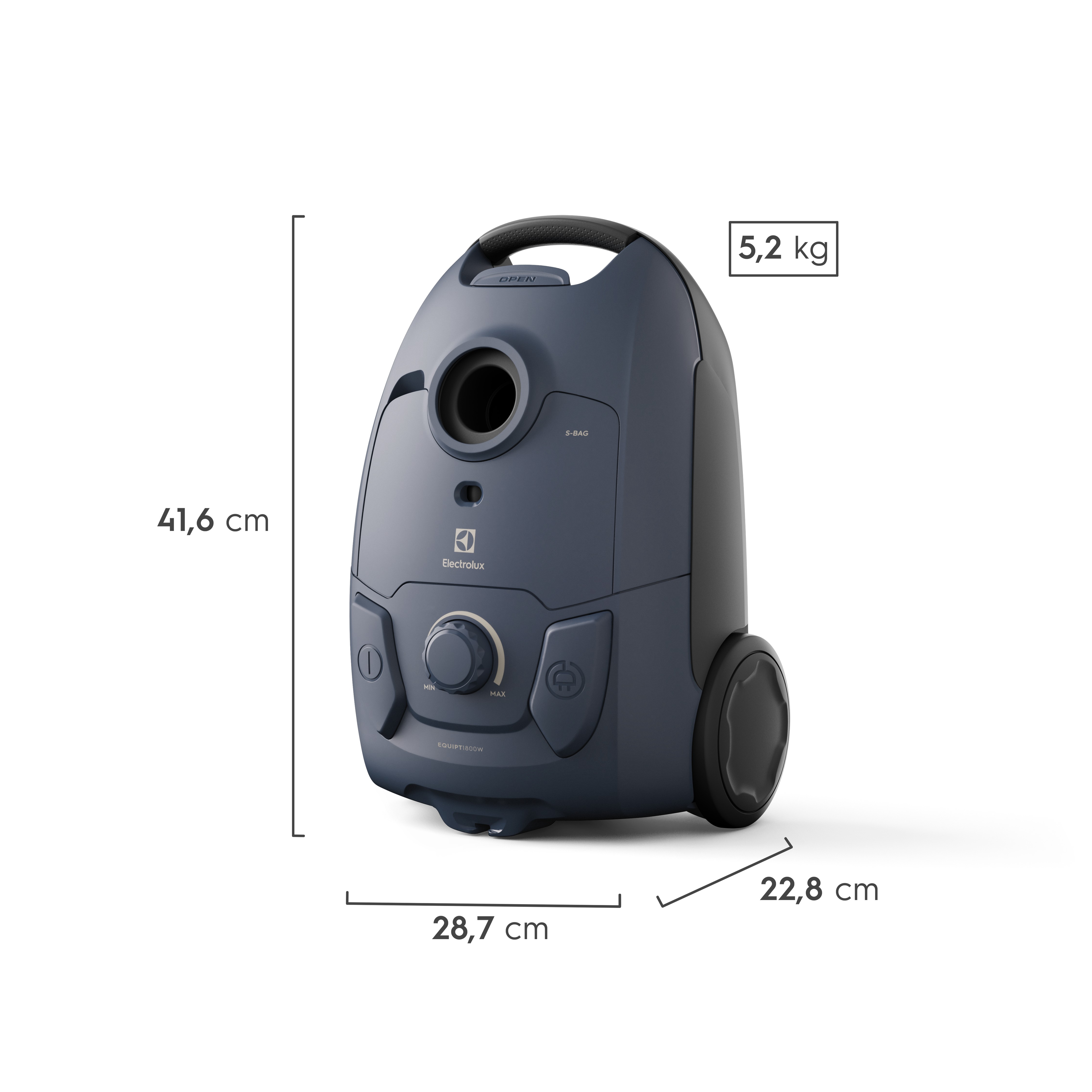 Aspirador de Pó com Saco Electrolux 1800W Compacto Experience Filtro HEPA Azul (EQP40)