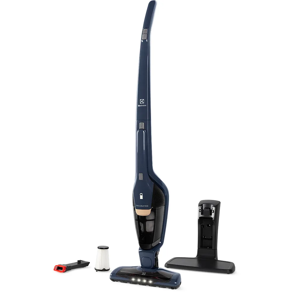 Aspirador de Pó Vertical Sem Fio Electrolux Ergorapido 2 em 1 Luz LED até 35 min Azul (ERG25N)