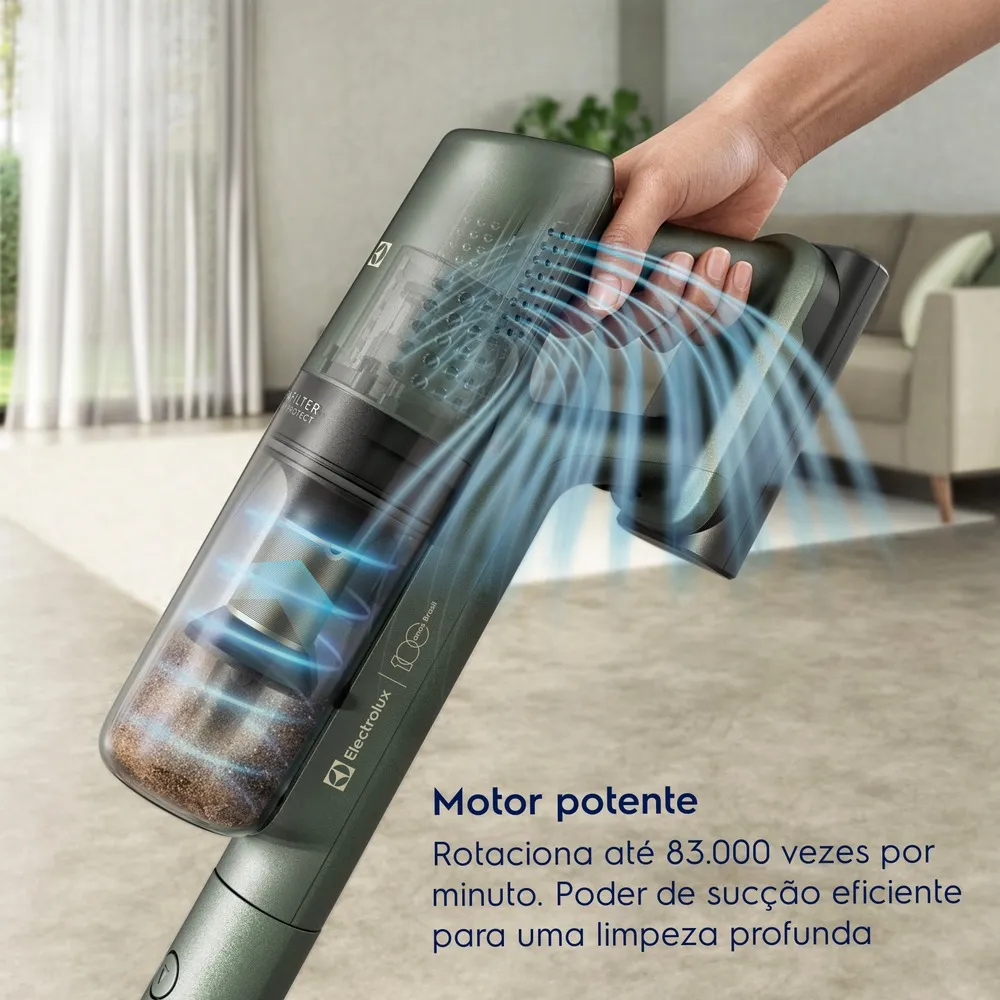 Aspirador de Pó Vertical Sem Fio Electrolux Ergorapido Verde Linha 100 anos Celebre Bem-Estar (PTEC200)