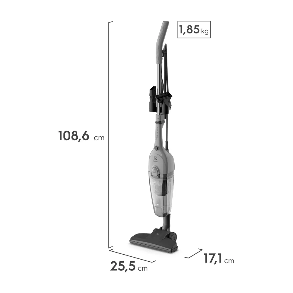 Aspirador de Pó Vertical com Fio Electrolux 1500W 2 em 1 Cyclonic Power Cinza (STK16)
