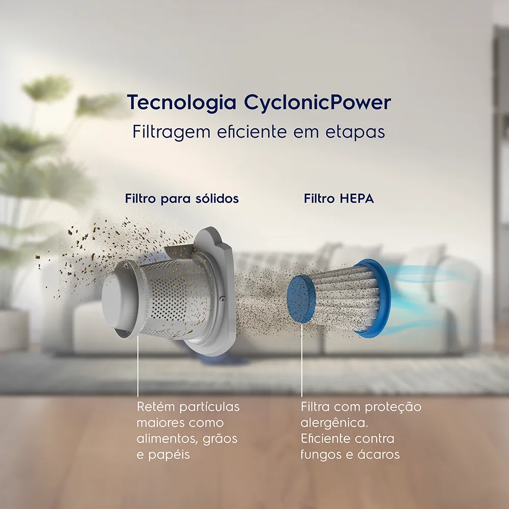 Aspirador de Pó Vertical com Fio Electrolux 1500W 2 em 1 Cyclonic Power Cinza (STK16)