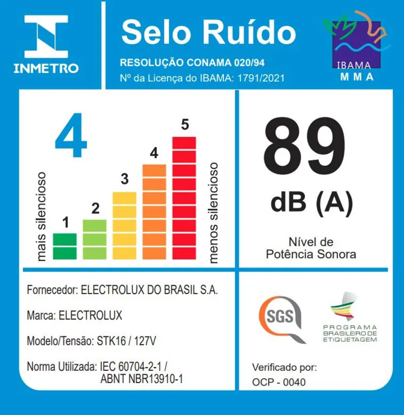 Aspirador de Pó Vertical com Fio Electrolux 1500W 2 em 1 Cyclonic Power Cinza (STK16)