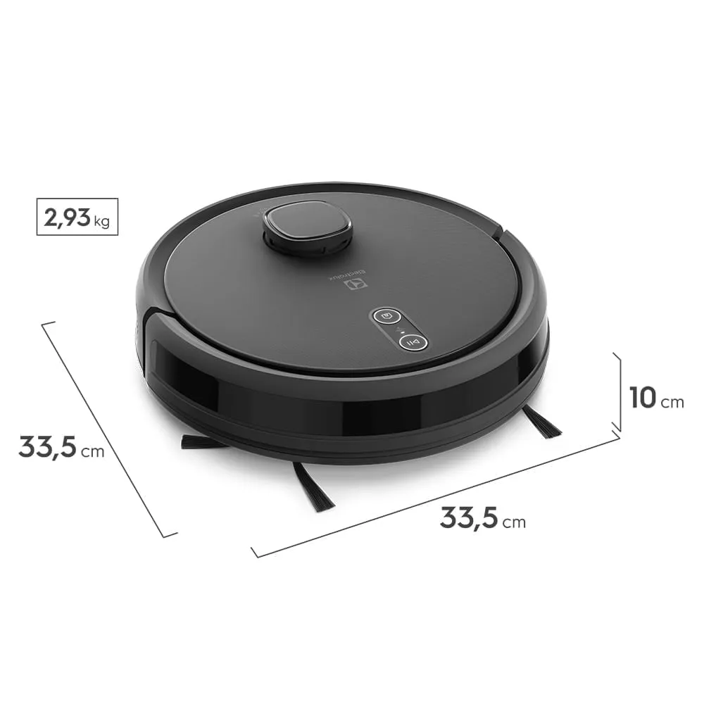 Robô Aspirador Electrolux 4 em 1 Wi-Fi Experience até 1h40 Mapeamento Preto (ERB60)
