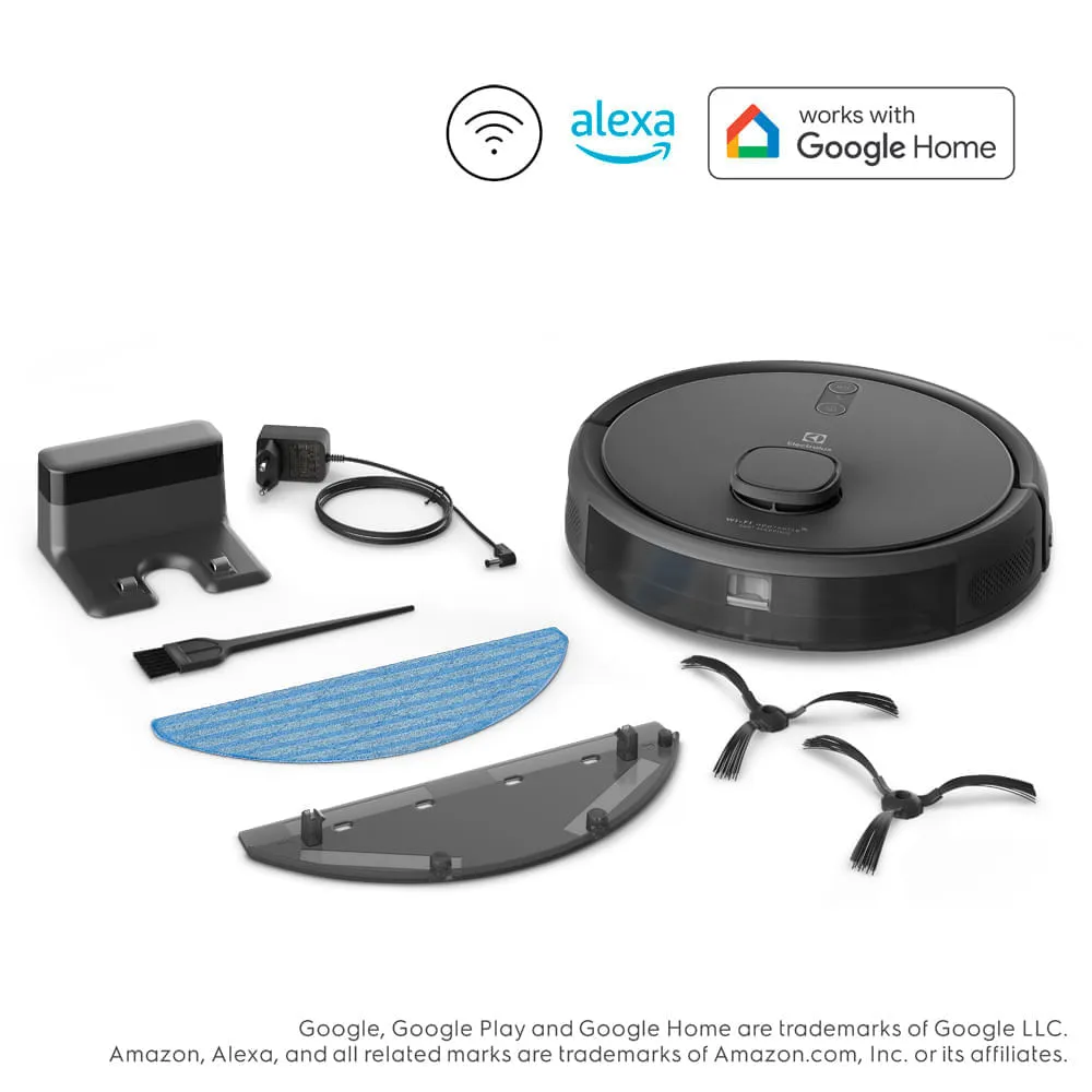 Robô Aspirador Electrolux 4 em 1 Wi-Fi Experience até 1h40 Mapeamento Preto (ERB60)