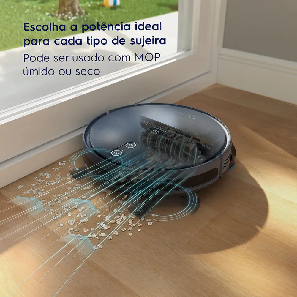Robô Aspirador Electrolux 4 em 1 Wi-Fi Experience até 2h Azul (ERB44)