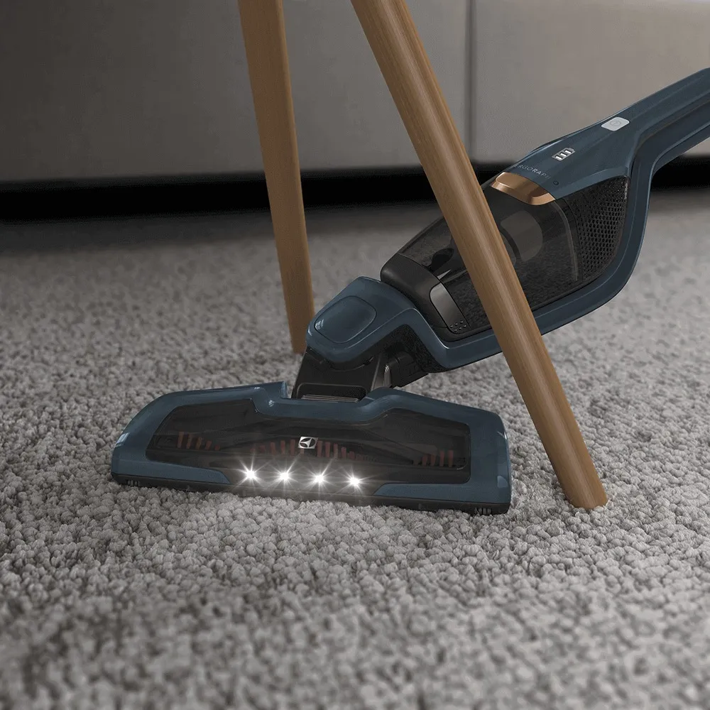 Aspirador de Pó Vertical Sem Fio Electrolux Ergorapido 2 em 1 Luz LED até 35 min Azul (ERG28)