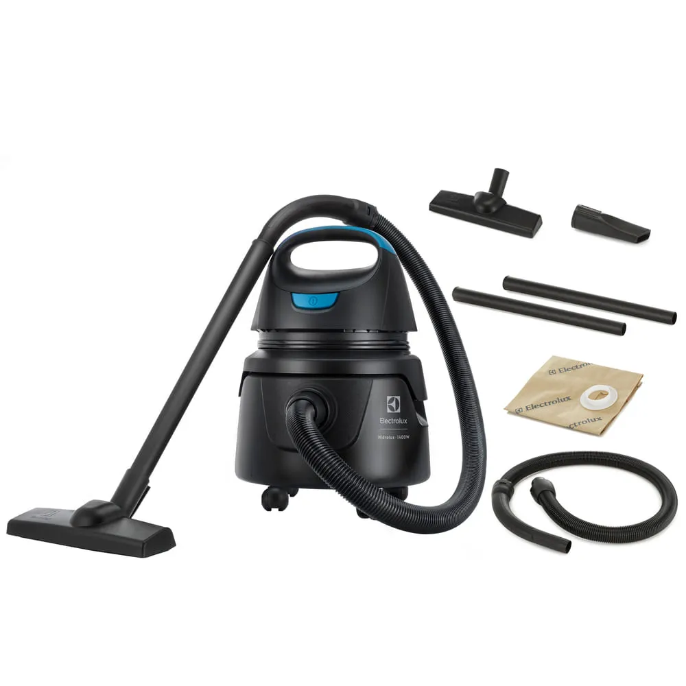 Aspirador de Pó e Água Electrolux 1400W c/ Conjunto de Acessórios e Rodas 360° (AWD01)