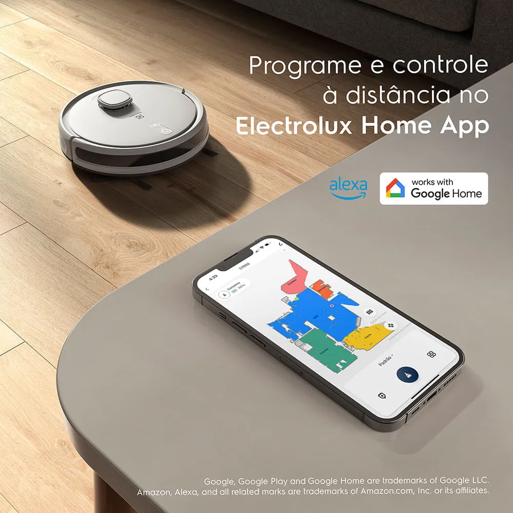 Robô Aspirador Electrolux 4 em 1 Wi-Fi Experience até 1h40 Mapeamento Branco (ERB62)
