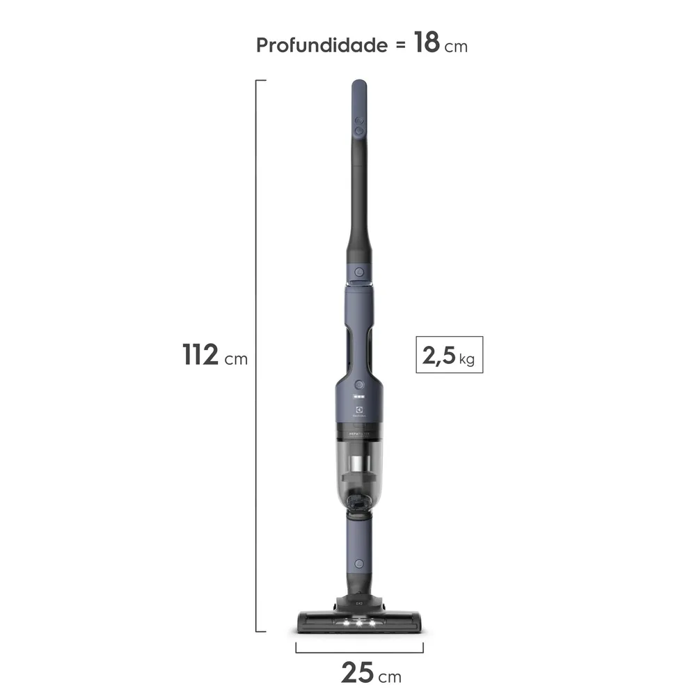 Aspirador de Pó Vertical Sem Fio Electrolux Ergorápido 2 em 1 Cyclonic Power até 30 min Azul (ERG019)