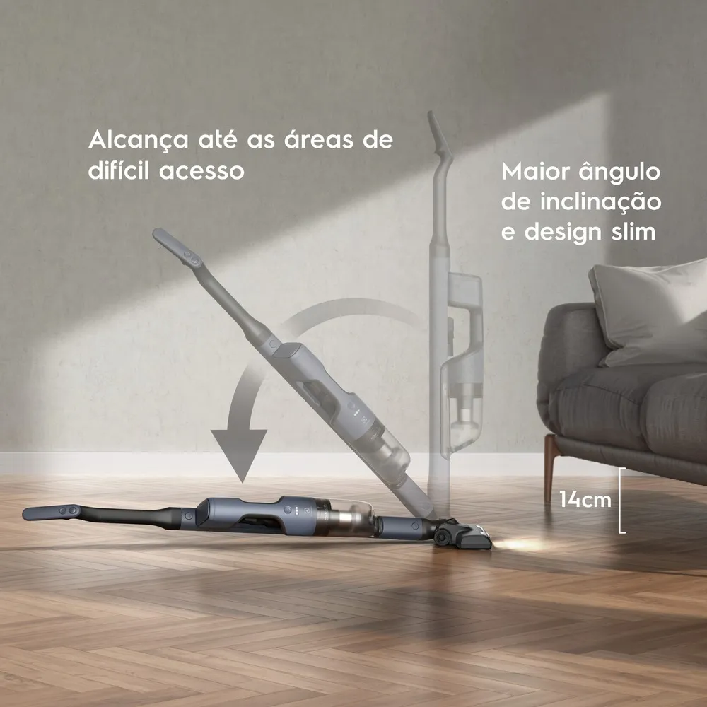 Aspirador de Pó Vertical Sem Fio Electrolux Ergorápido 2 em 1 Cyclonic Power até 30 min Azul (ERG019)