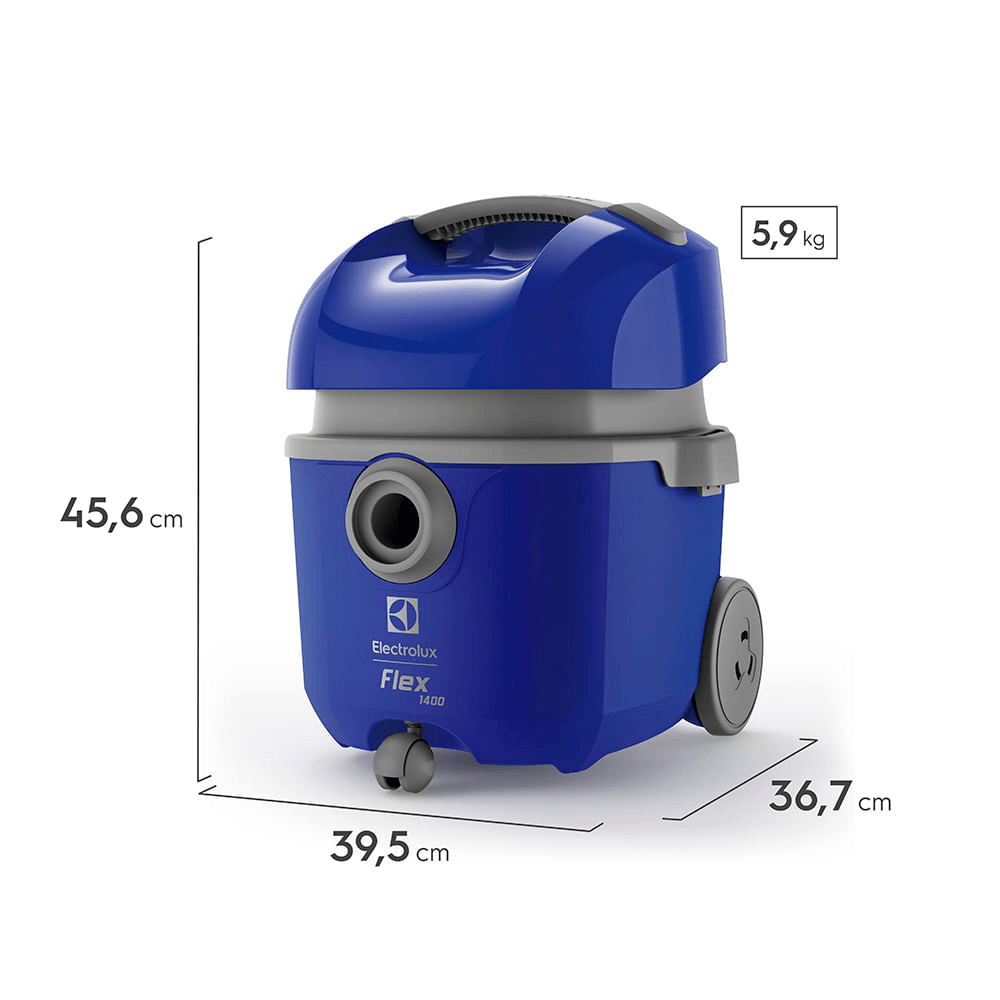 Aspirador de Pó e Água Electrolux 1400W 14L Flex com Dreno Escoa Fácil e Função Sopro Azul (FLEXN)