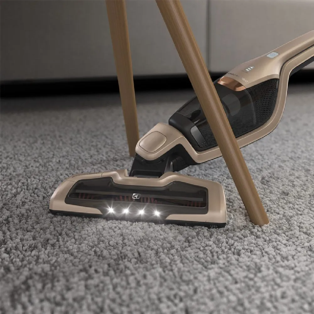 Aspirador de Pó Vertical Sem Fio Electrolux Ergorapido 2 em 1 Bocal Pet até 45 min Dourado (ERG26)