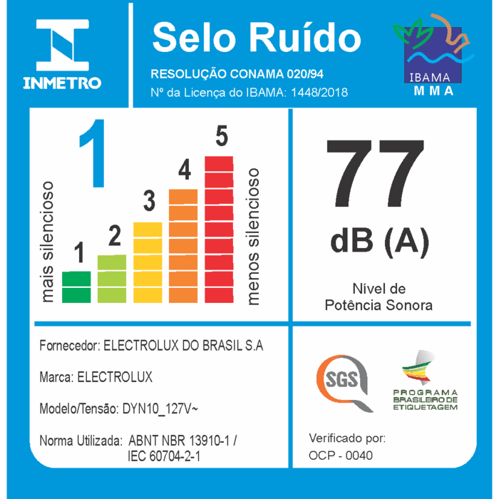 Aspirador de Pó Vertical com fio Electrolux 1000W Dynamica Filtro HEPA Azul (DYN10)