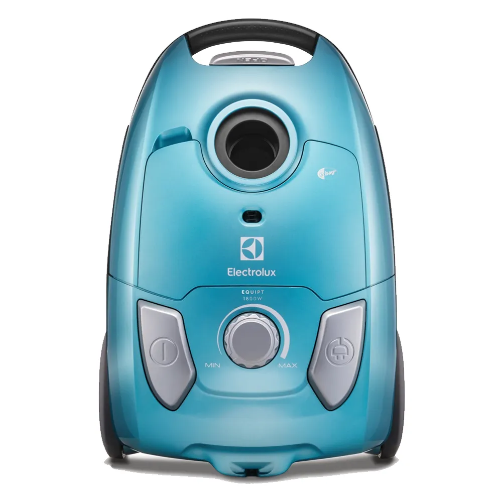 Aspirador de Pó com Saco Electrolux 1800W filtro HEPA Equipt com Tubo Metálico Azul (EQP20)