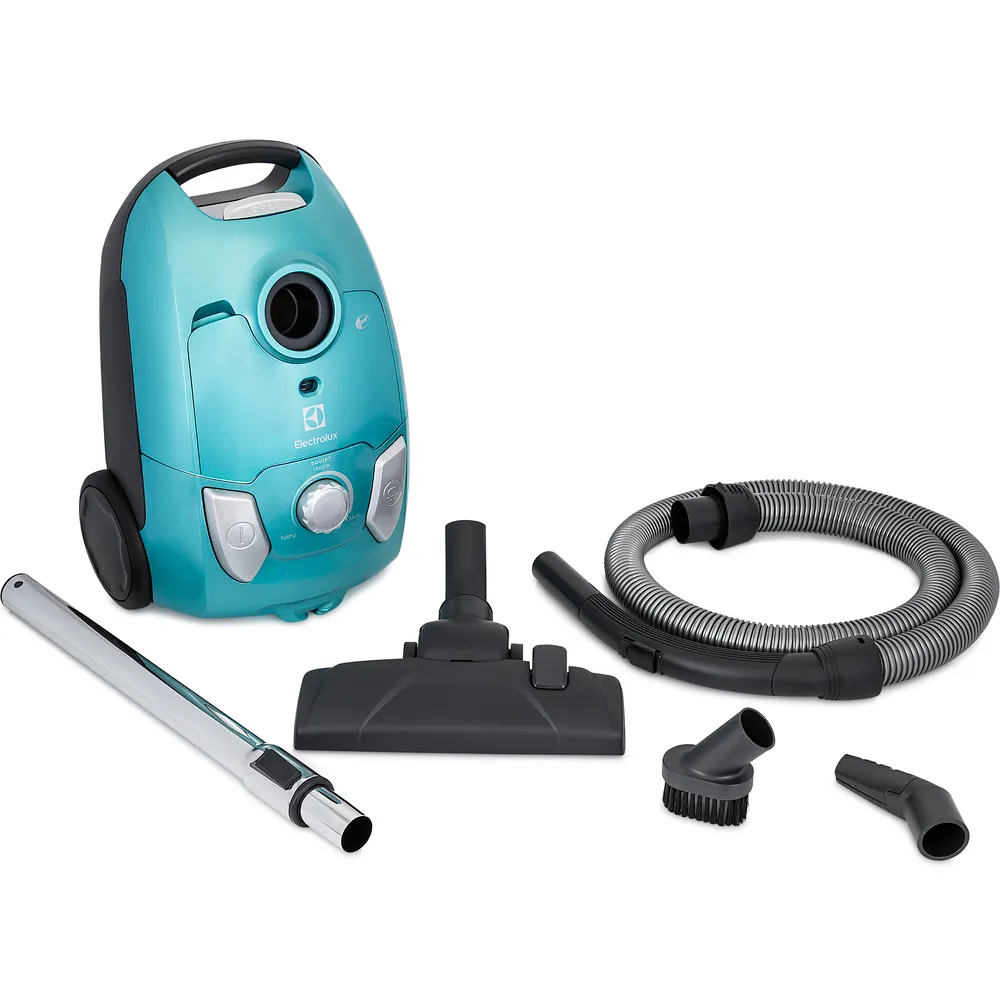 Aspirador de Pó com Saco Electrolux 1800W filtro HEPA Equipt com Tubo Metálico Azul (EQP20)