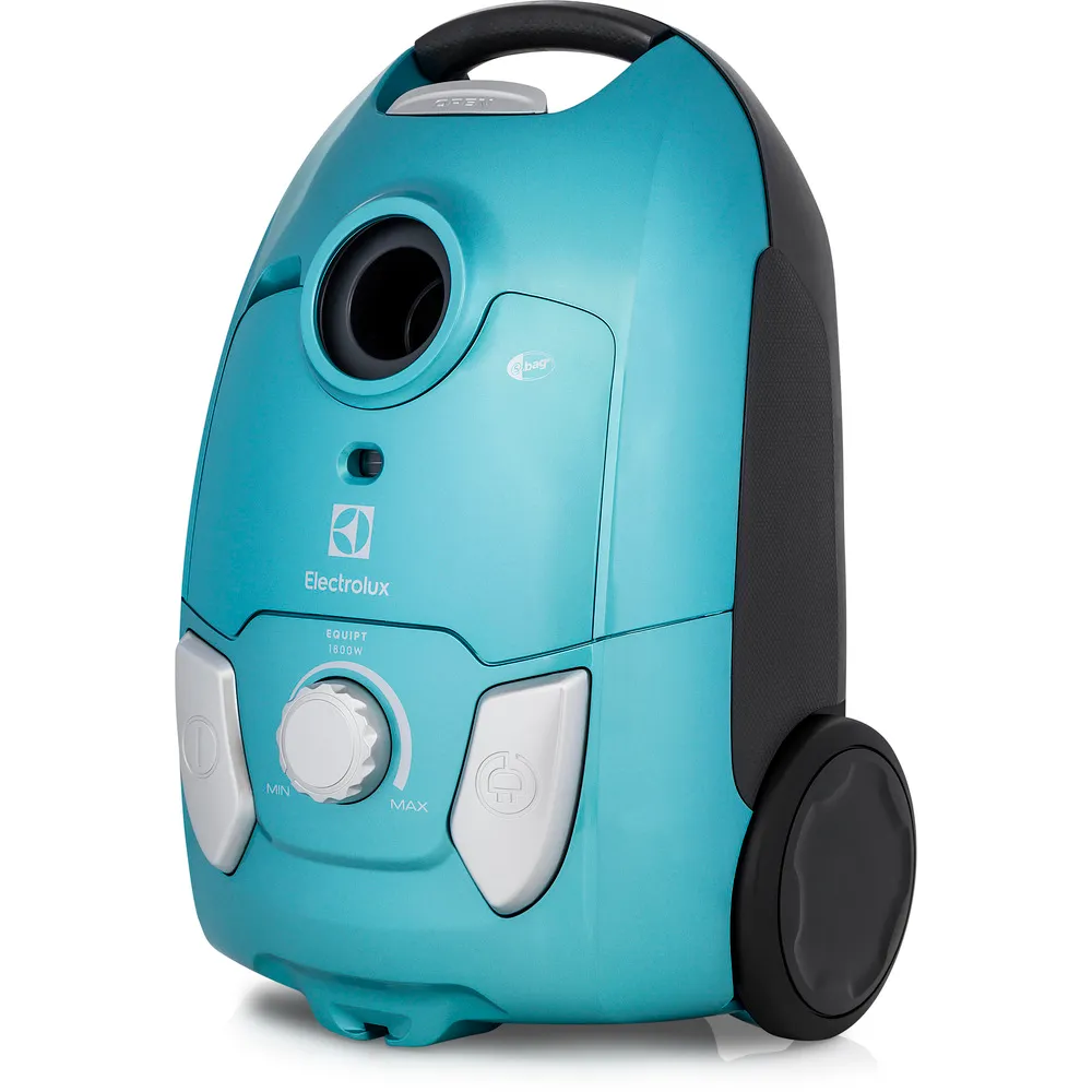 Aspirador de Pó com Saco Electrolux 1800W filtro HEPA Equipt com Tubo Metálico Azul (EQP20)