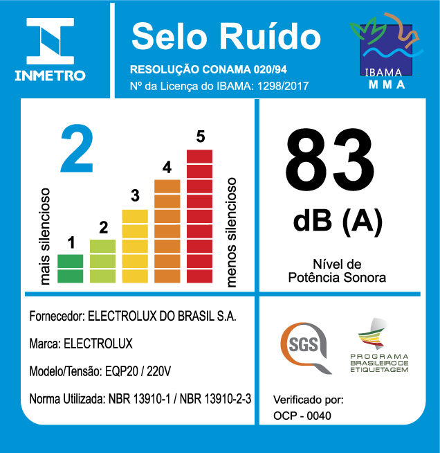 Aspirador de Pó com Saco Electrolux 1800W filtro HEPA Equipt com Tubo Metálico Azul (EQP20)