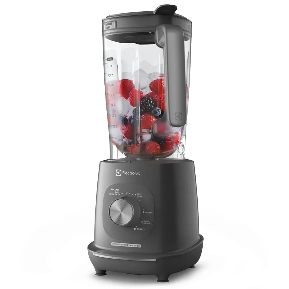 Liquidificador Electrolux 1500W 3.2L Efficient TriForce 15 Velocidades Cinza (EBL1500)