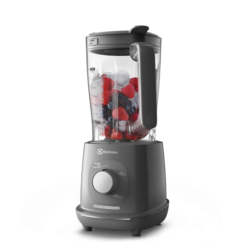 Liquidificador Electrolux 1000W 2.7L Efficient TriForce 5 Velocidades Cinza (EBL1000)