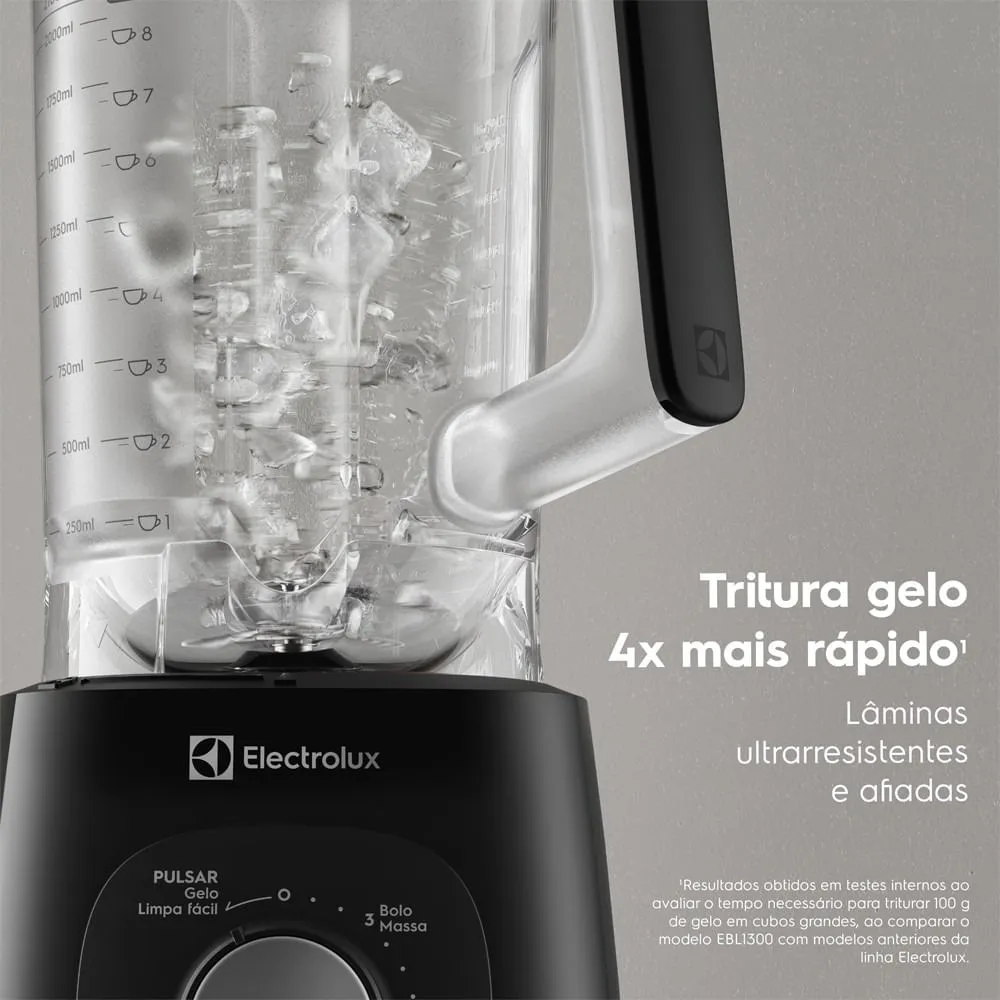 Liquidificador Electrolux 1300W 3.2L Efficient TriForce 12 Velocidades Preto (EBL1300)