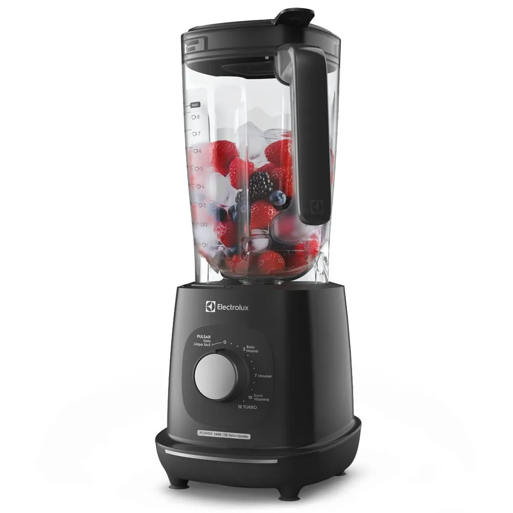 Liquidificador Electrolux 1300W 3.2L Efficient TriForce 12 Velocidades Preto (EBL1300)