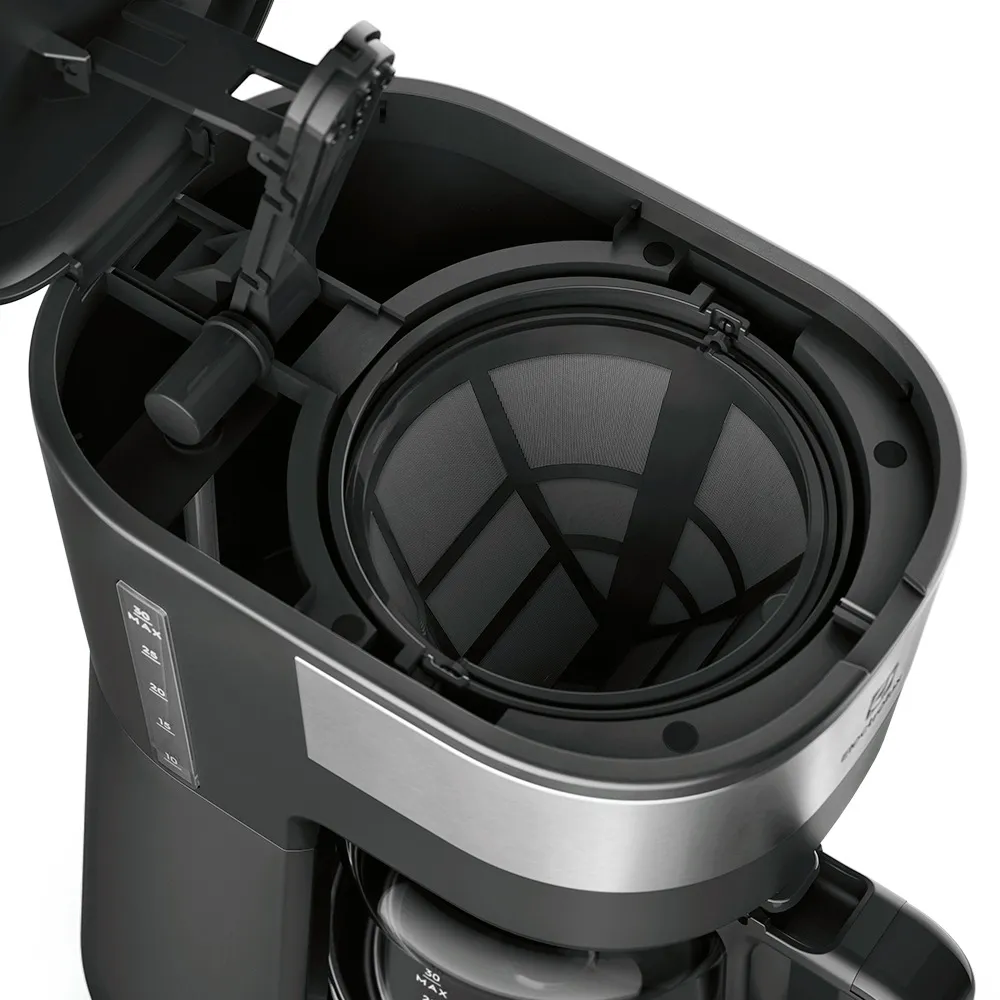 Cafeteira Elétrica Electrolux 30 Xícaras Experience Programável com Timer Cor Inox Preta (ECM25)