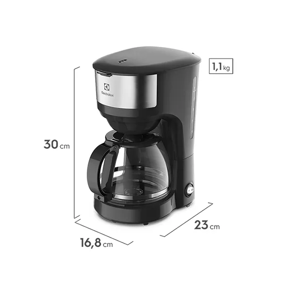 Cafeteira Elétrica Electrolux 30 Xícaras Efficient Função Manter Aquecido Cor Inox Preta (ECM20)