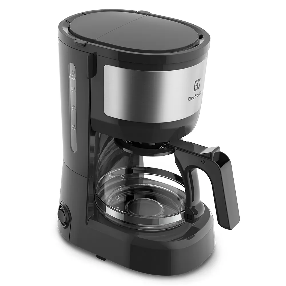 Cafeteira Elétrica Electrolux 15 Xícaras Efficient com Filtro Permanente Removível Cor Inox Preta (ECM10)