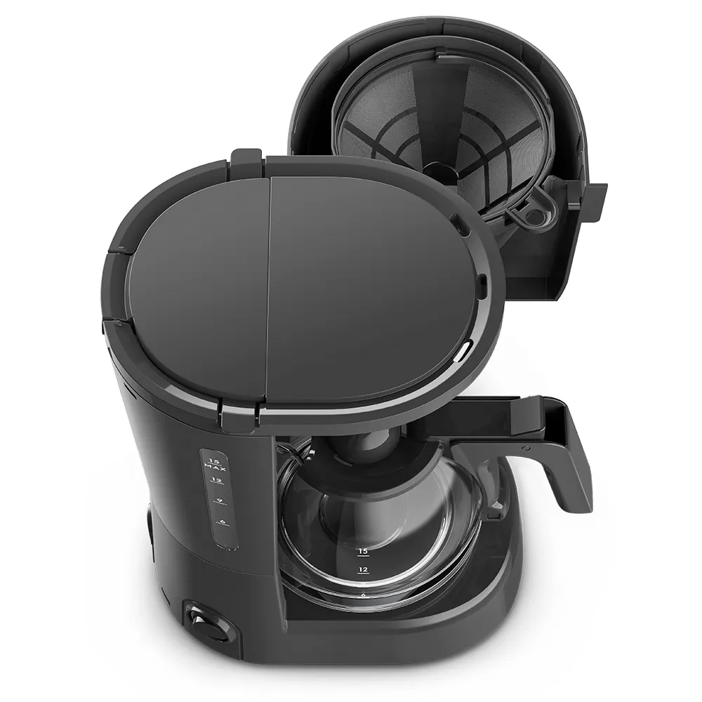 Cafeteira Elétrica Electrolux 15 Xícaras Efficient com Filtro Permanente Removível Cor Inox Preta (ECM10)