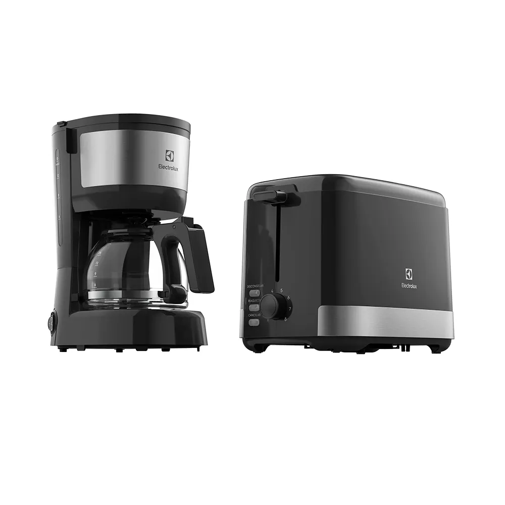 Kit Cafeteira 15 Xícaras e Torradeira Elétrica 8 Níveis Electrolux Efficient Inox (ECT10)