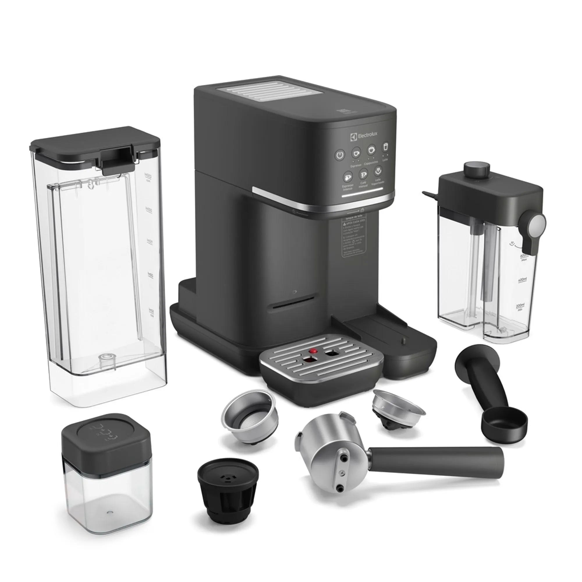 Cafeteira Espresso Electrolux Cápsula, Pó e Sache Experience Vaporizador de Leite Preta (ECM70)