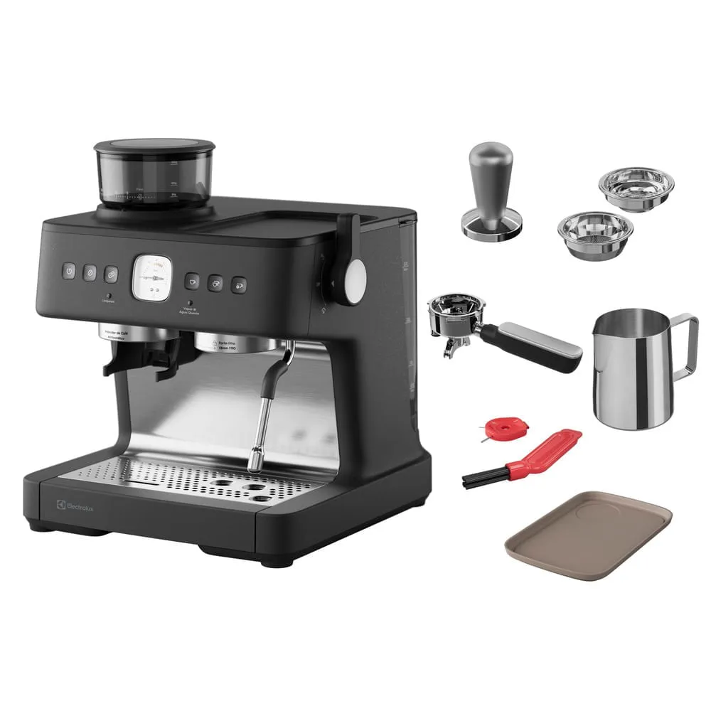 Cafeteira Espresso Electrolux Expert Moedor Integrado e Espumador de Leite Preta (ECM90)