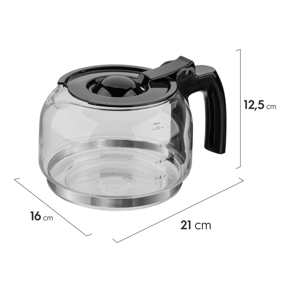 Jarra de Vidro Electrolux 1,25L Original Completa para cafeteira CME11 (GJCM01)