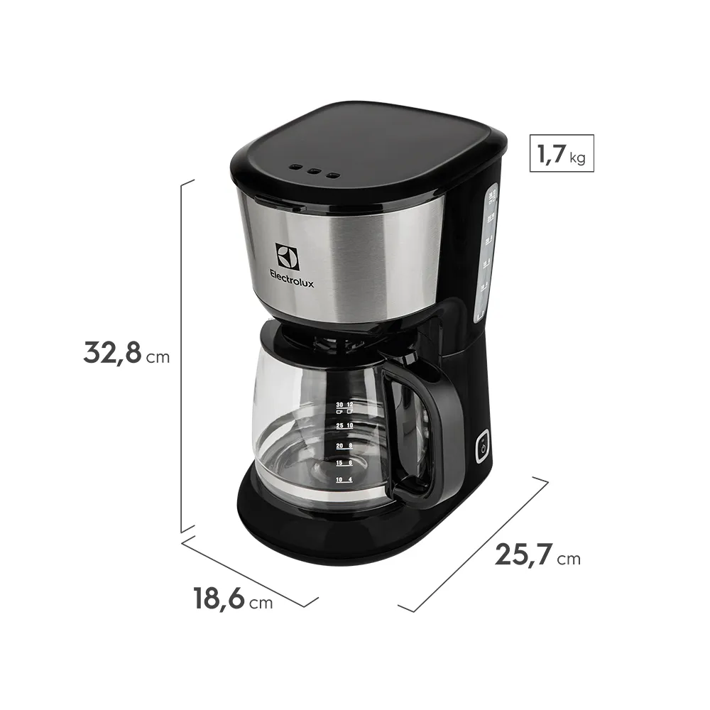Cafeteira Elétrica Electrolux 30 Xicaras Love Your Day com Sistema Corta Pingos Cor Inox Preta (CMM20)