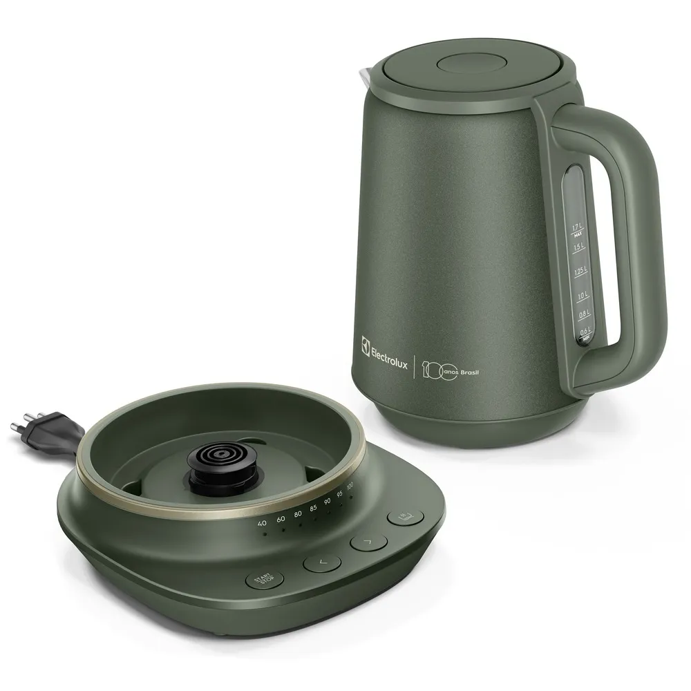 Chaleira Elétrica Electrolux 1,7L Verde Linha 100 anos Celebre Pausas (EKP75)