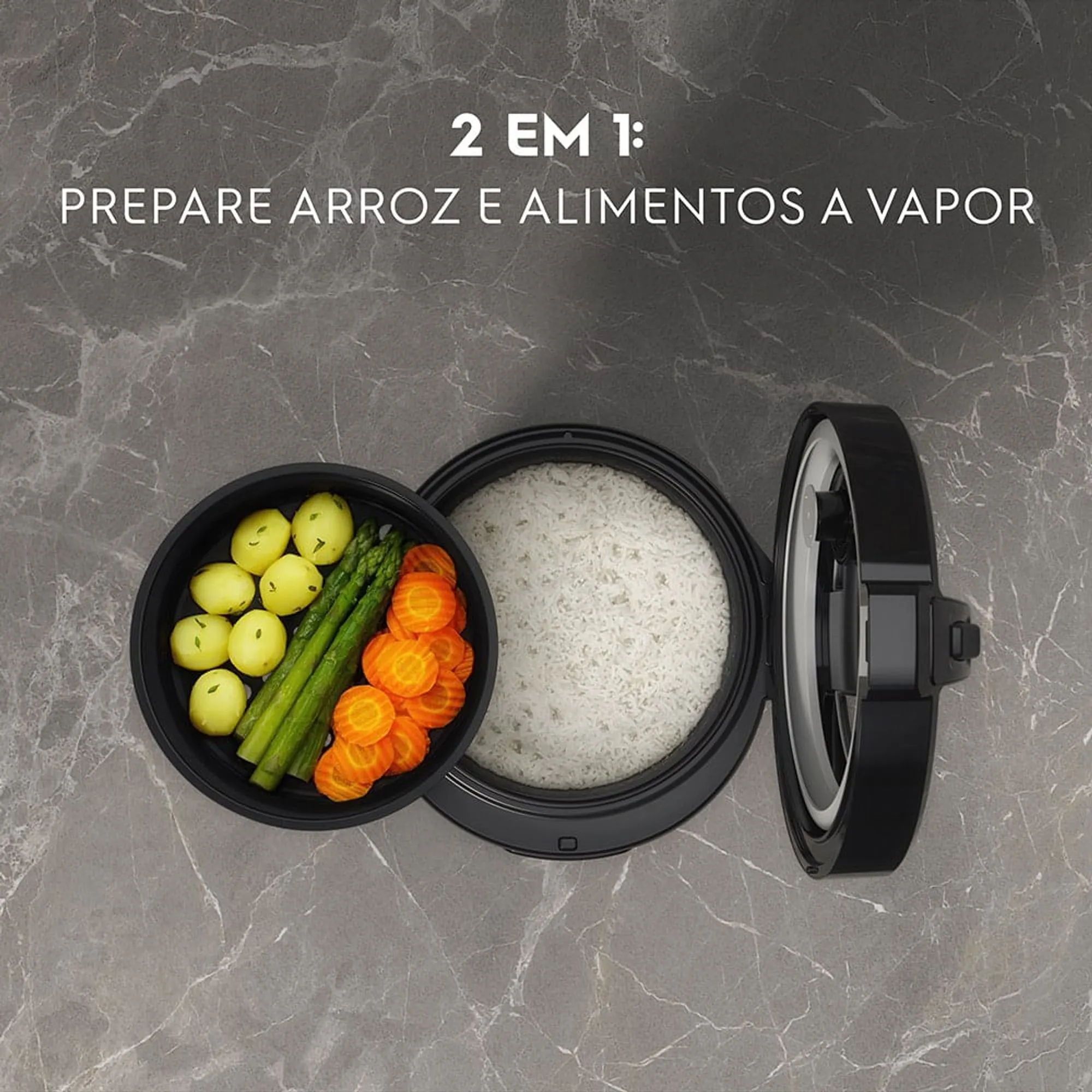 Panela de Arroz Elétrica Electrolux por Rita Lobo 2L Preta Efficient Visor Glass (ERC10)