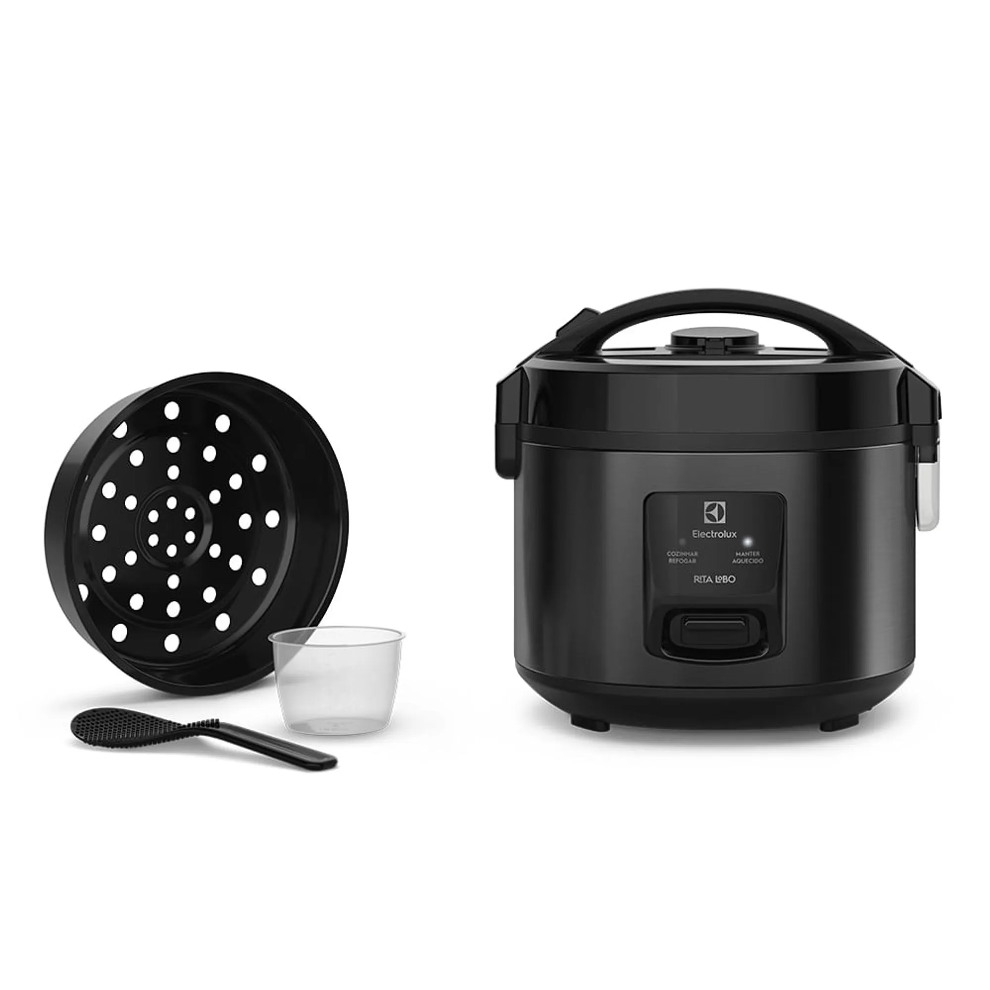 Panela de Arroz Elétrica Electrolux por Rita Lobo 2L Preta Efficient Visor Glass (ERC10)
